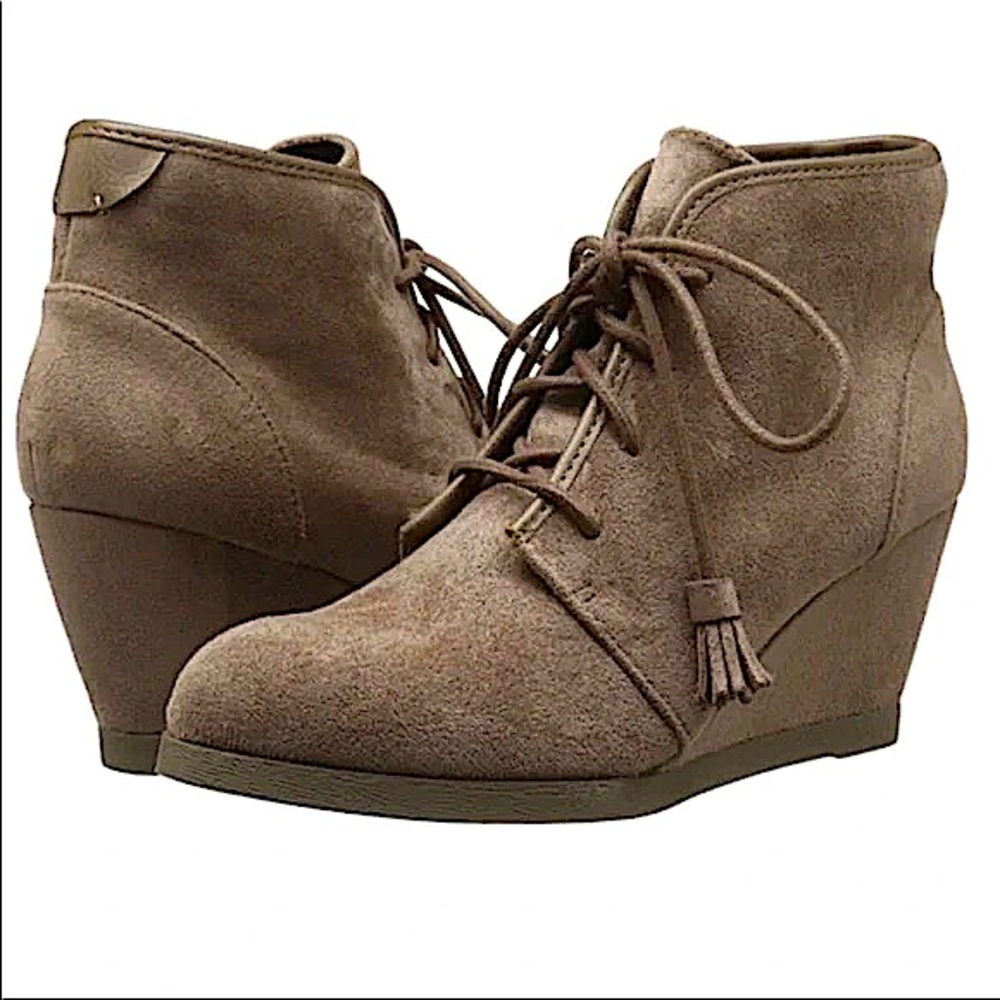 Madden Girl Suede Dally Wedge Boots